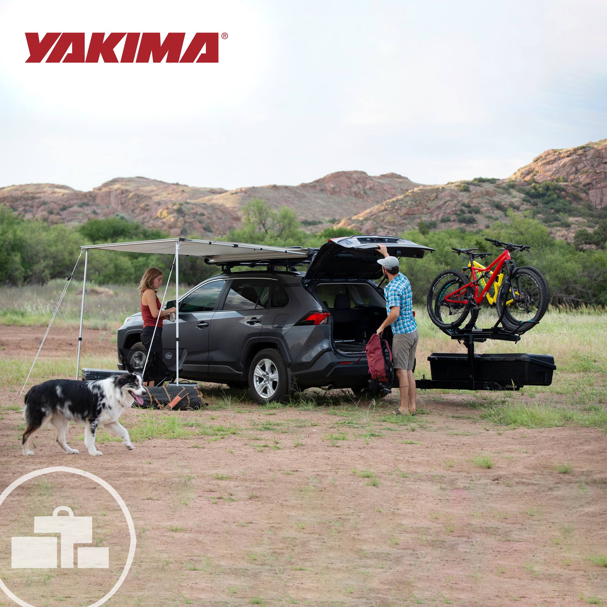 Alt View 4. Yakima - Yakima EXO TopShelf Second Level Hitch Base Rack Storage System with 2 SKS Locks - Black.