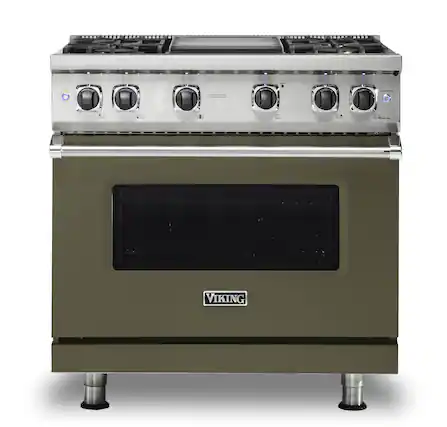 Front. Viking - 5-Series Gas Sealed Burner Range - Martini.