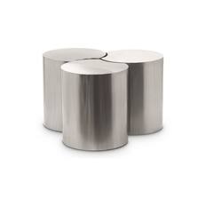 Front. Meridian Furniture - Dimple Silver Coffee Table - Silver.