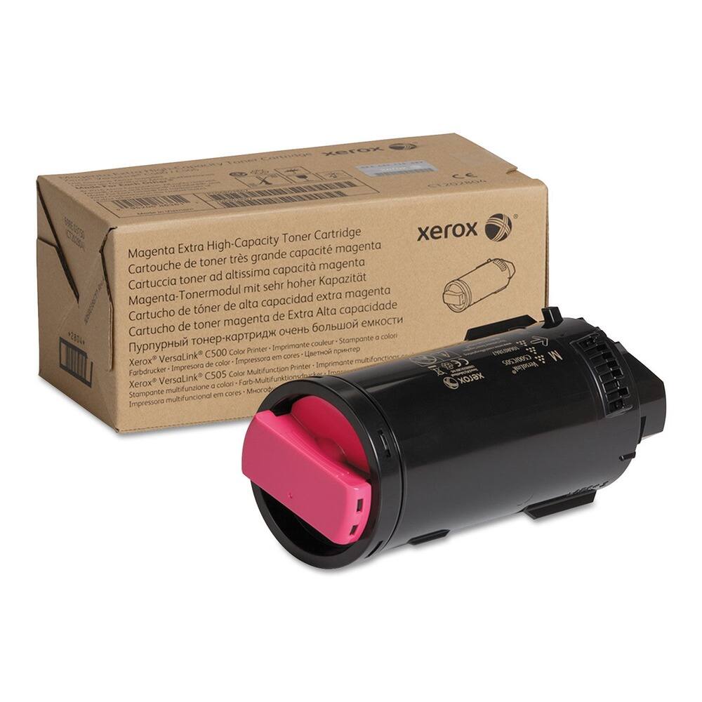 Xerox CC 1S/S0S 927 Toner Cartridge  
Magenta Extra High-Capacity  
Cartouche de toner de très grande capacité magenta  
Cartuccia toner ad altissima capacità magenta  
Magenta-Tonermodul mit sehr hoher Kapazität  
Cartucho de toner de alta capacidad extra magenta  
Cartucho de toner de alta capacidad Extra Alta  
Дуплексный тонер-картридж очень большой емкости  
Xerox® VersaLink® C500 Color Printer  
Xerox® VersaLink® C500 Color Printer  
Impresora Multifunction Printer  
Farbdrucker C505 Color  
Impressora Multifunzione a Stampa  
Impressora multifuncional em Cores  
Impresora multifuncional en Cores