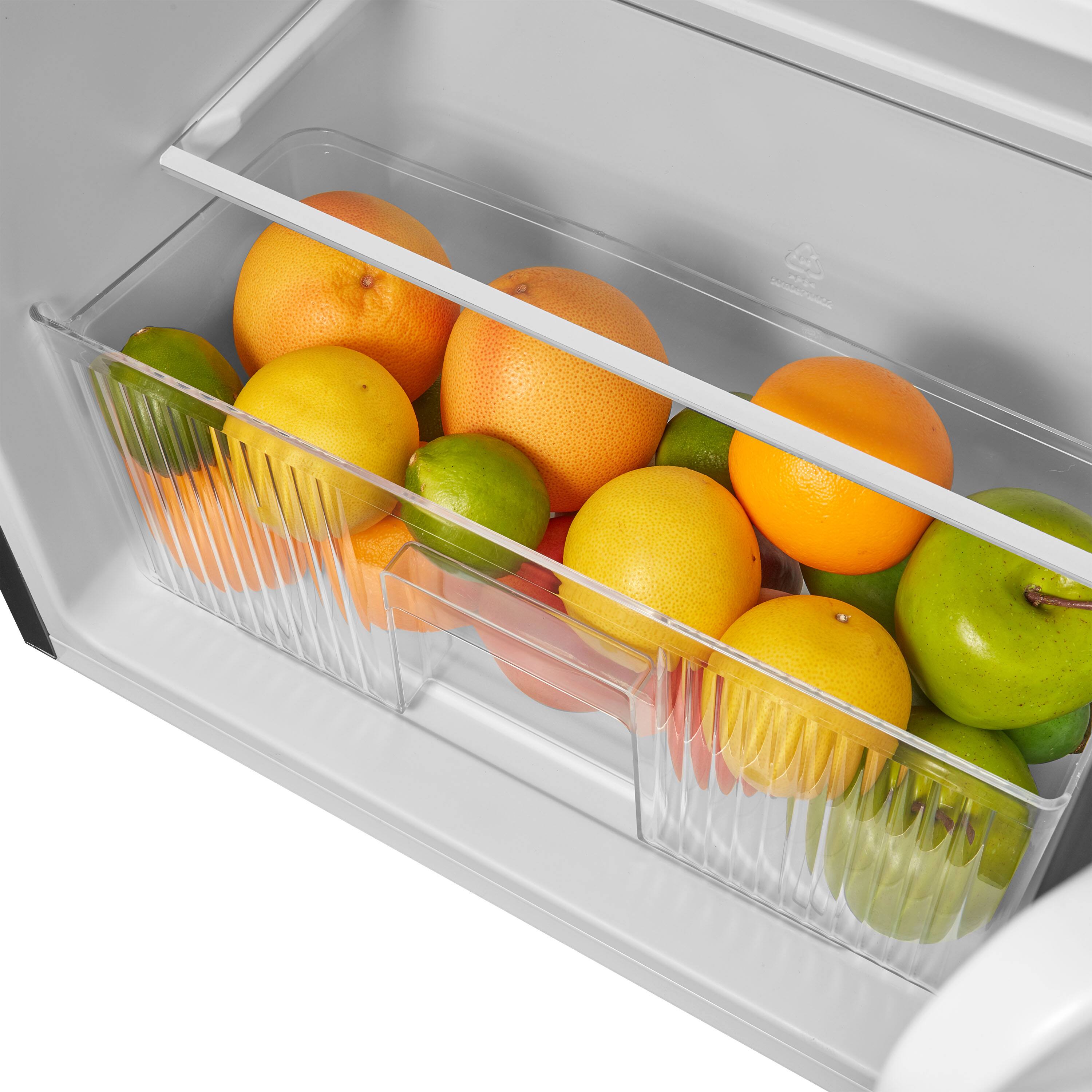 Alt View 6. Insignia™ - 3.1 Cu. Ft. Mini Fridge with Top Freezer and ENERGY STAR Certification - Stainless Steel Look.