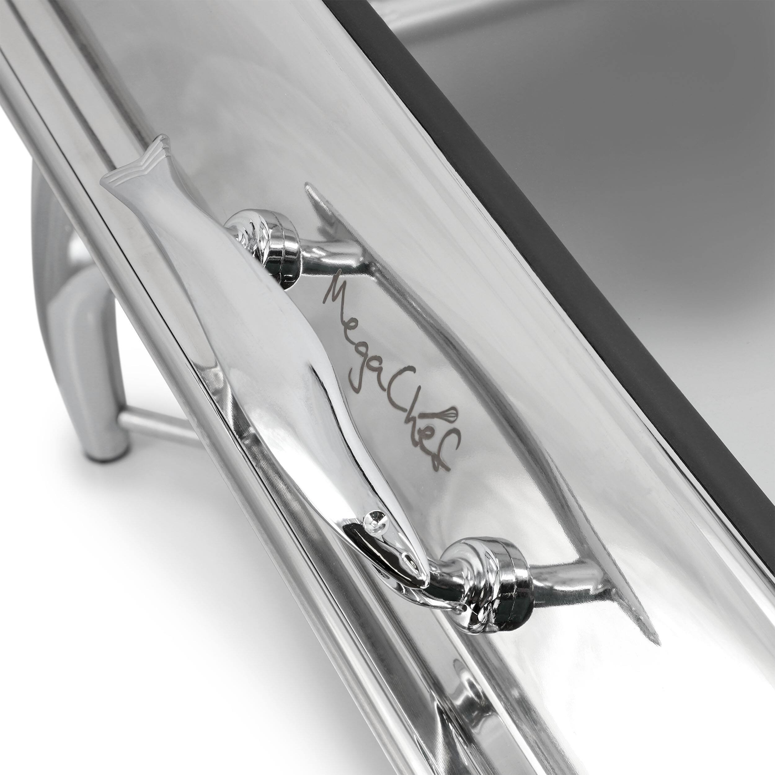 Alt View 5. MegaChef - MegaChef 9.5 Quart Stainless Steel Rectangle Professional Chafing Dish/Food Warmer/Buffet Server Serving Trays - Silver.