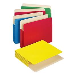Pendaflex - File Pockets, Reinforced, 3 1/2" Expansion, Letter Size, 5/Box - Assorted Colors