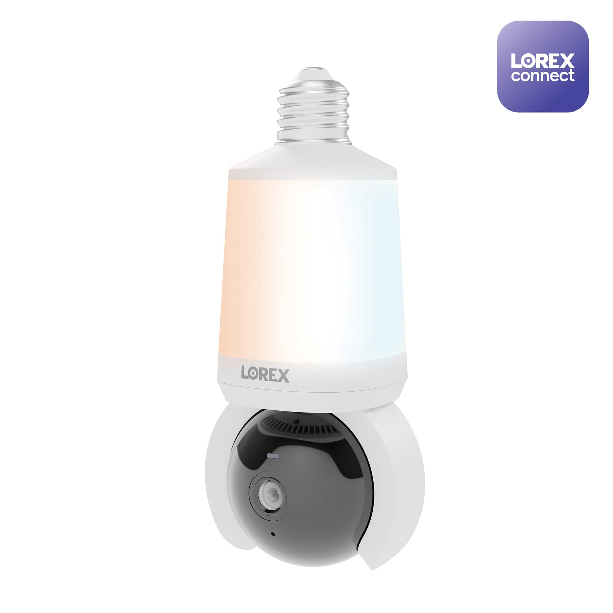 Lorex 2K Wi Fi Smart Lightbulb Pan Tilt Camera White SL301A-46W