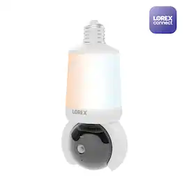 Lorex - 2K Wi-Fi Smart Lightbulb Pan-Tilt Camera - White