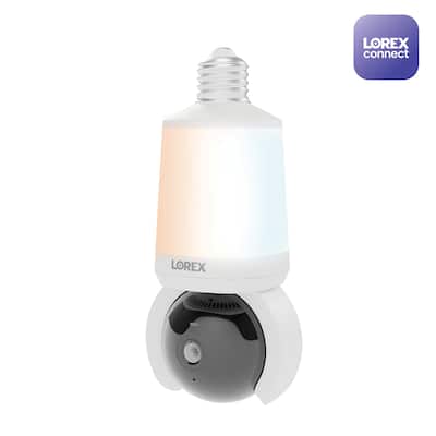Lorex Connect 2K Wi Fi Smart Lightbulb Pan Tilt Security Camera Lorex Connect 2K Wi Fi Smart Lightbulb Pan Tilt Security Camera