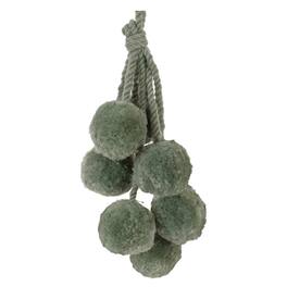 BreeBe - Sage Pom Pom Cluster Drop Ornament (Set of 4) - Green