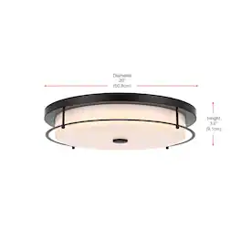 Living District - Kolson 20 Inch Led Flush Mount Ceiling Light In - Black