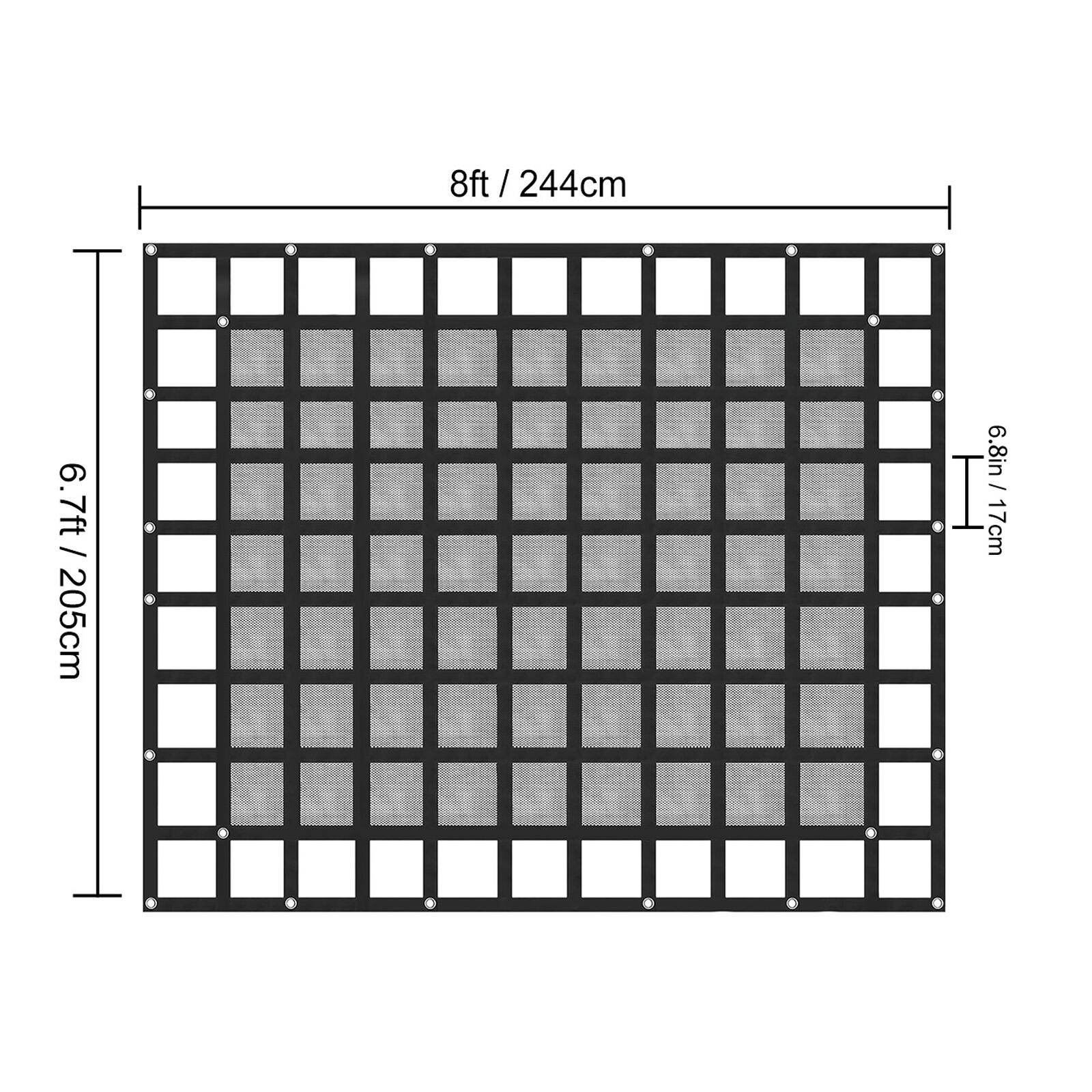 8ft / 244cm  
6.7ft / 205cm  
6.8in / 17cm