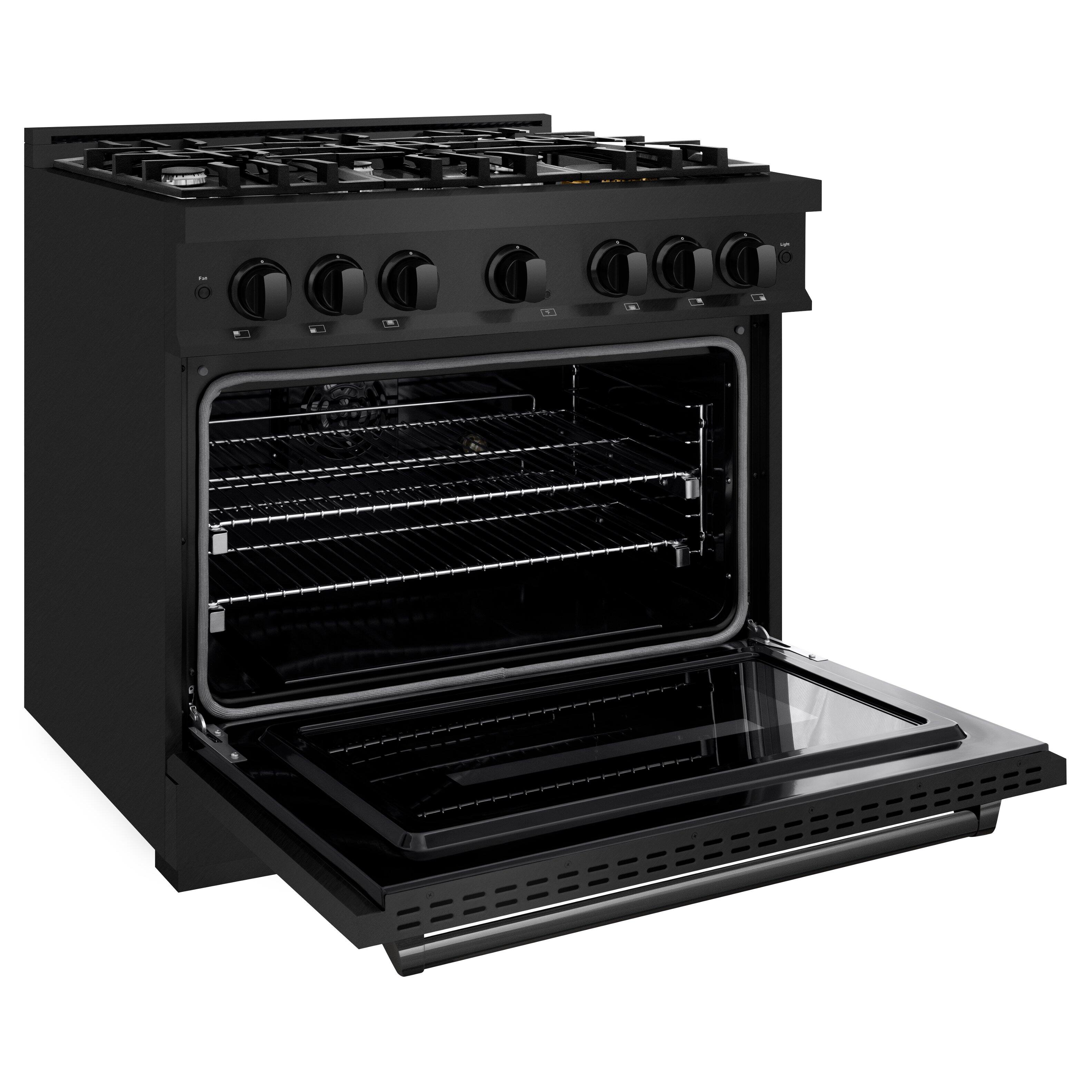 Alt View 1. ZLINE - ZLINE 36" Classic Dual Fuel Range with 6 Burners and Convection Oven (CDRB-36) - Black Stainless Steel.