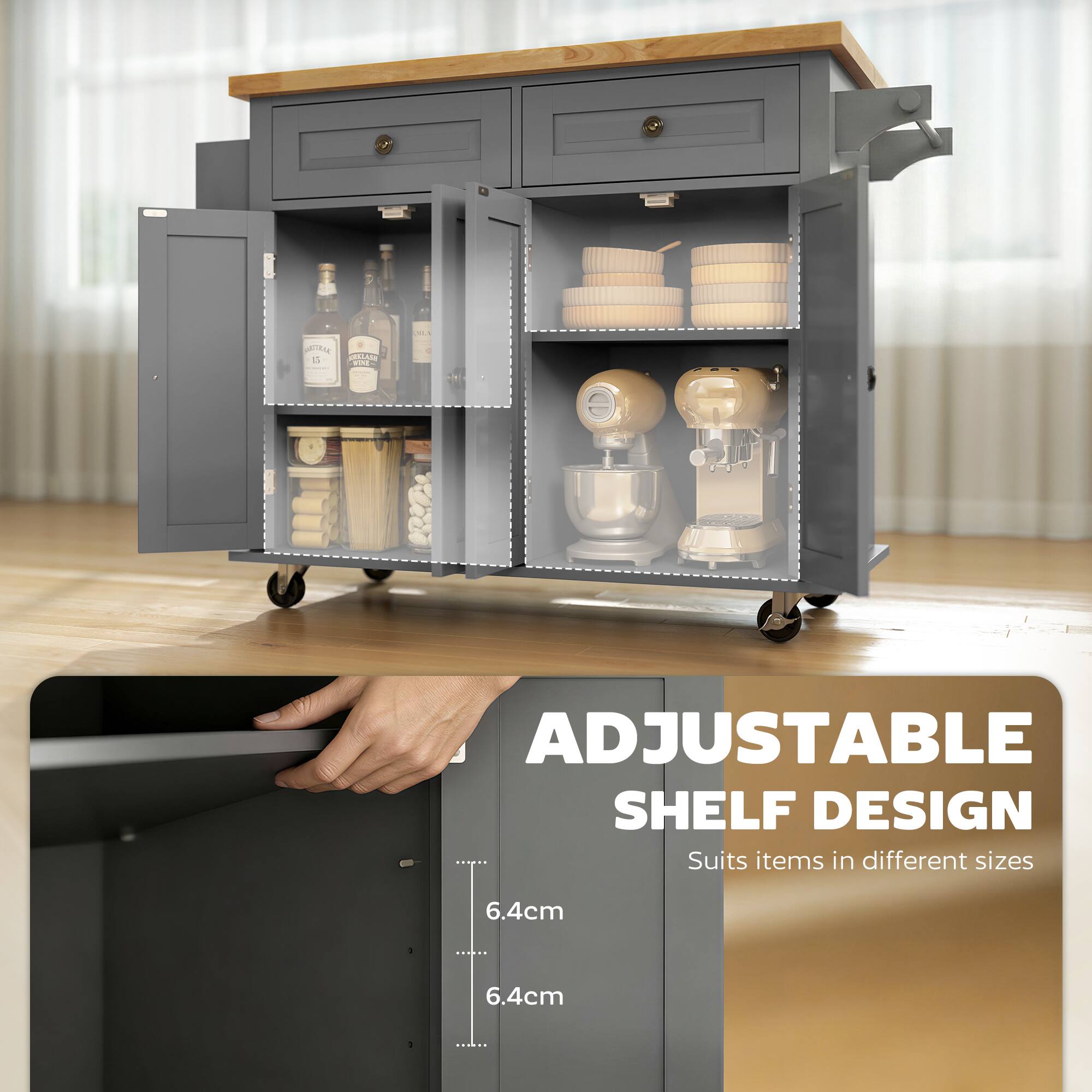 ADJUSTABLE SHELF DESIGN  
Suits items in different sizes  
6.4cm  
6.4cm