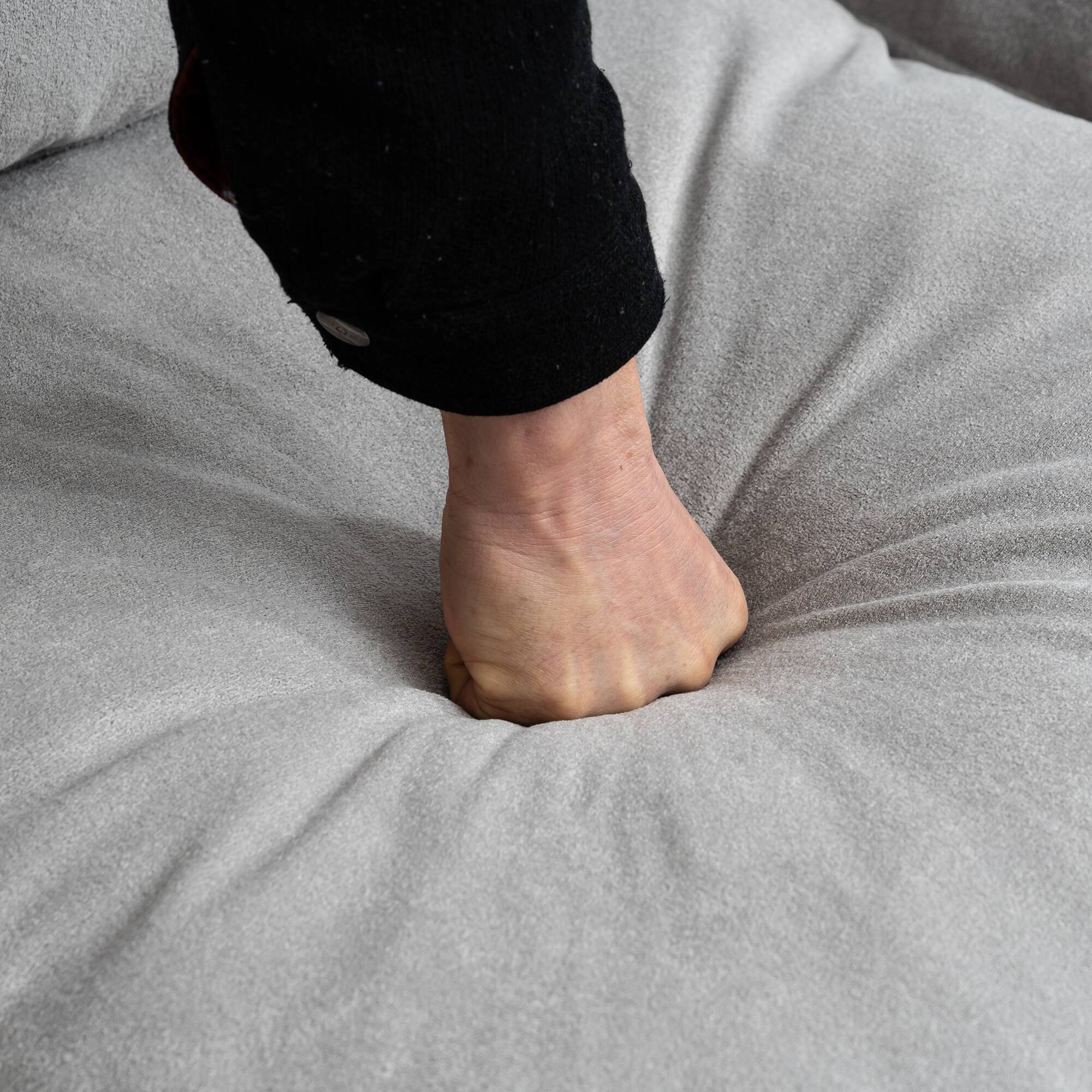 Alt View 2. GOODSILO - Convertible L-Shaped Combination Sofa with Storage Footstools for Living Room, Bedroom, or Office Spaces - Grayish.