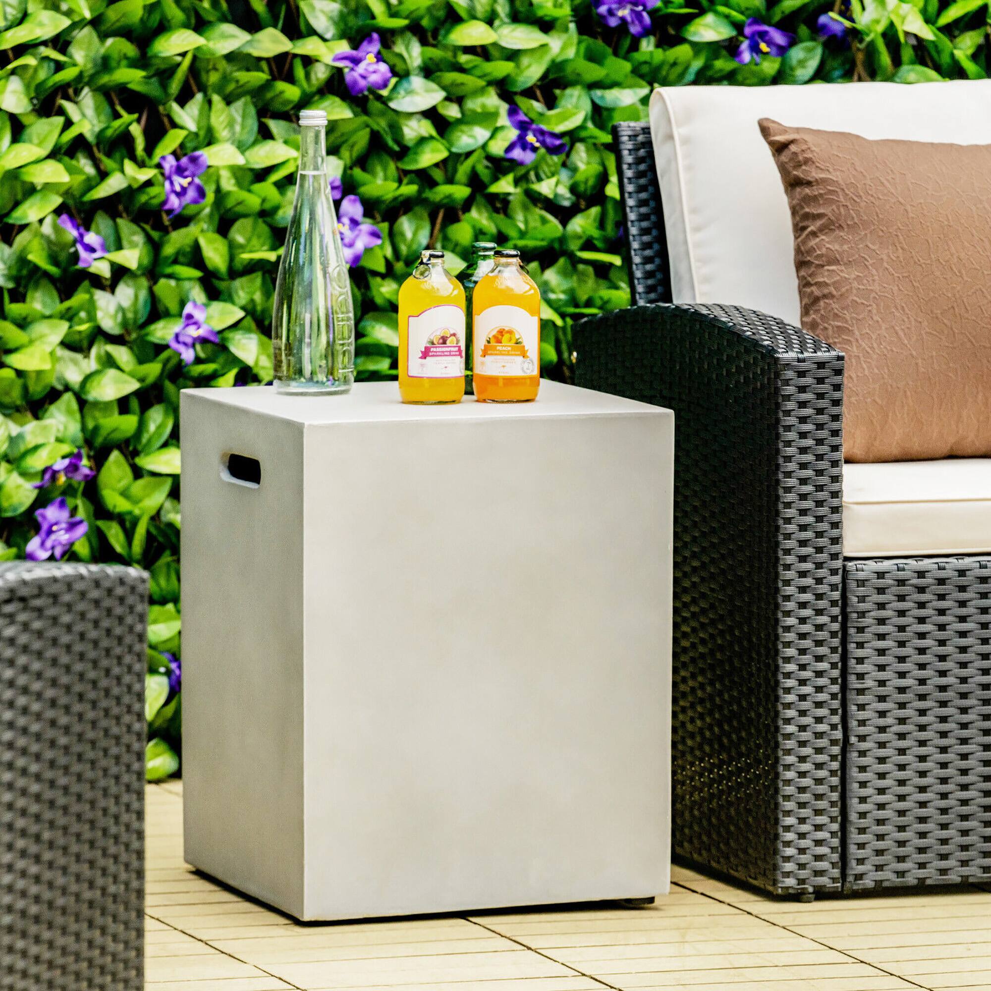 Alt View 2. Gymax - Gymax Propane Tank Cover Hideaway Table for Standard 20 lbs Propane Tank Grey - Grey.