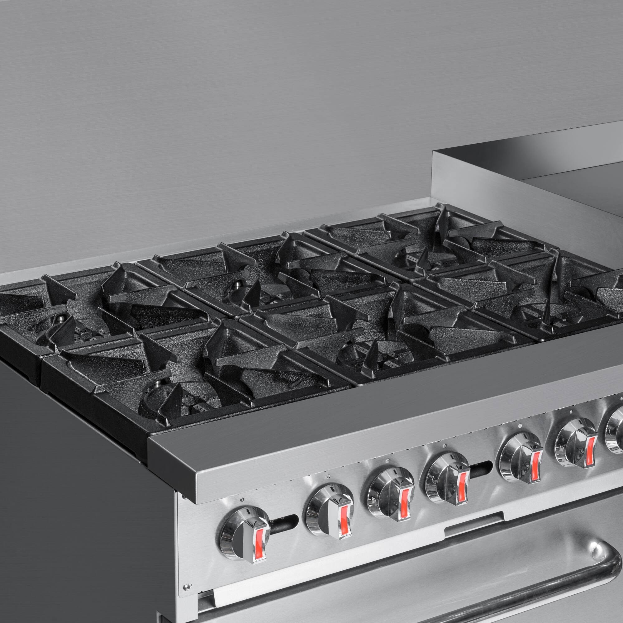 Alt View 7. Koolmore - 60 in. 6 Burner Commercial Natural Gas Range with 24 in. Griddle in Stainless-Steel (KM-CRG60-NG) - Stainless Steel.