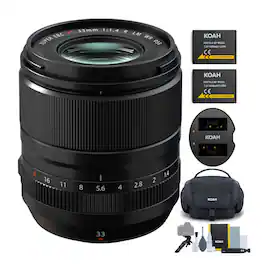 Fujifilm - Fujinon XF 33mm f/1.4 R LM WR Lens Bundle with Battery and Accessories