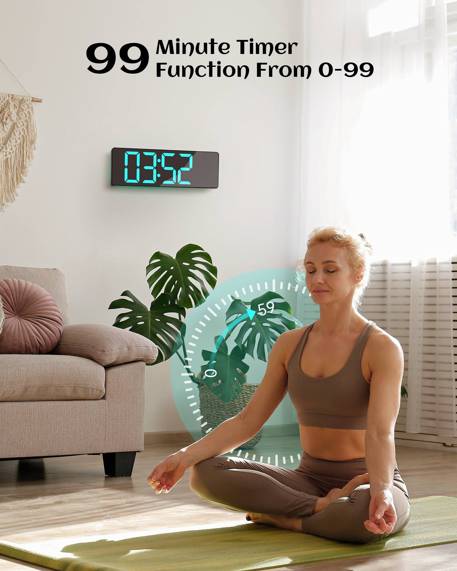 99 Minute Timer Function From 0-99
03:52
59