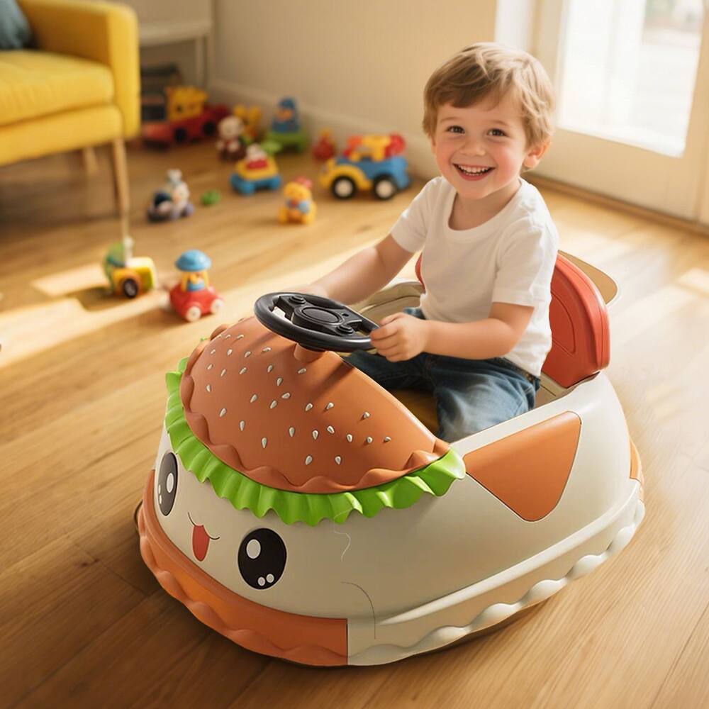 Angle. Ropilly - Ropilly 12V Kids Electric Bumper Car Hamburger Design Ride On Toy.