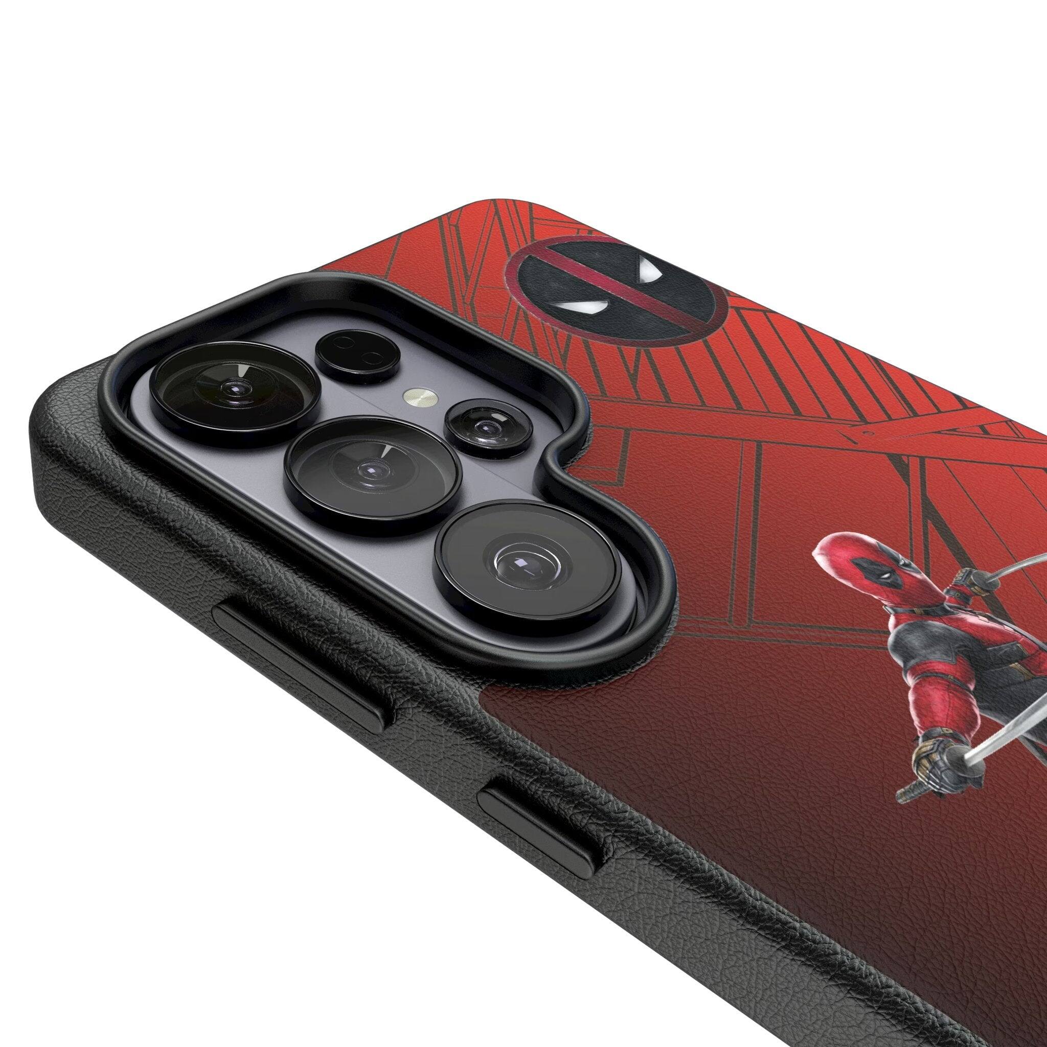 Left. Keyscaper - Marvel MechLine MagSafe Compatible Phone Case - Samsung Galaxy S26 Plus - Deadpool.