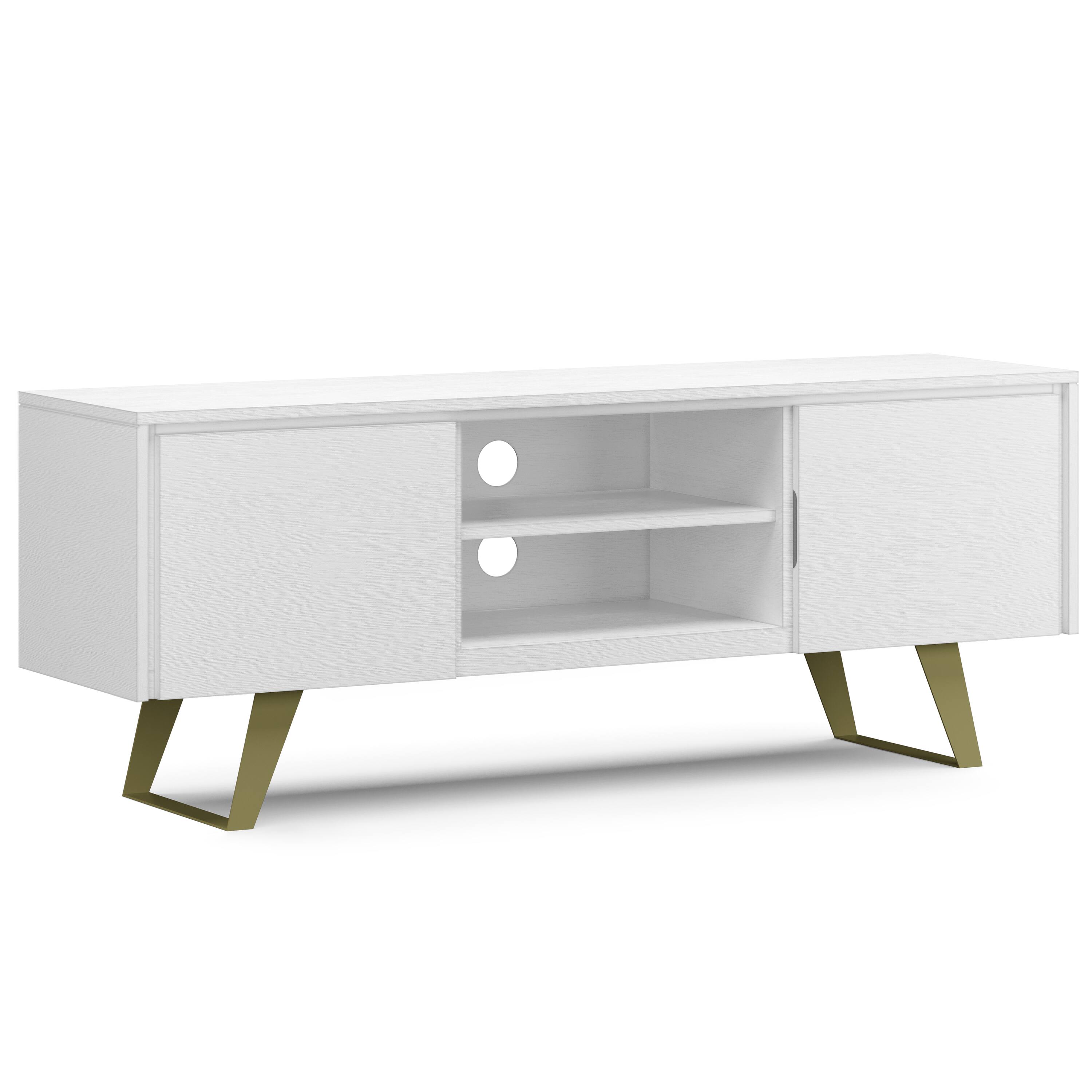 Front. Simpli Home - Lowry TV Media Stand - White.