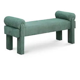 Meridian Furniture - Stefano Polyester Fabric Bench - Green