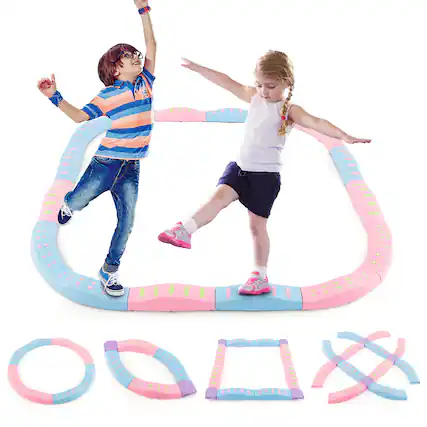 Front. Gymax - Gymax Colored Balance Beams for Kids w/ Non-slip Textured Surface Bottom Pad Multicolor - Multicolor.