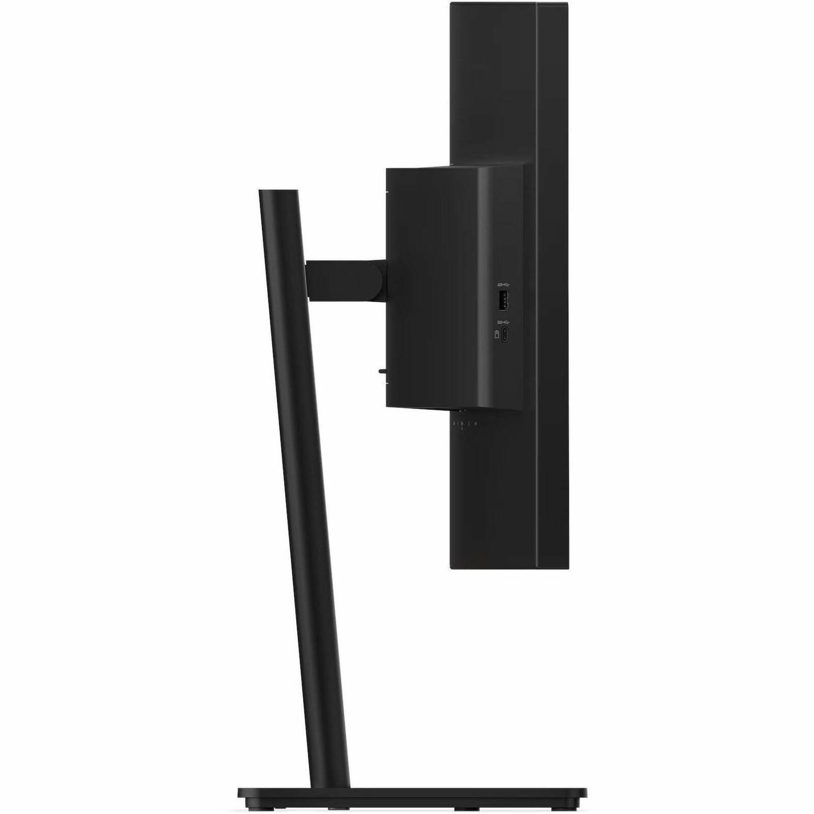 Left. Lenovo - Lenovo ThinkVision T34WD-40 34" Class UW-QHD Curved Screen LED Monitor - 21:9 - Eclipse Black - 34" Viewable - Vertical - Black.