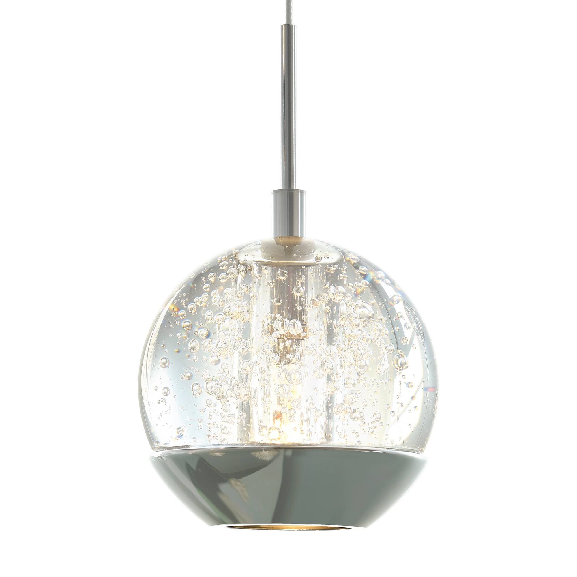 Angle. CWI Lighting - Perrier 1 Light Down Mini Pendant With Chrome Finish - Chrome.