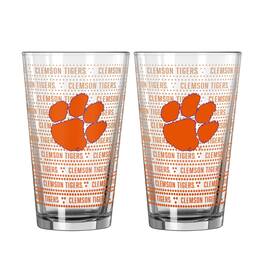 Logo Brands - Clemson Tigers Two-Pack Chant Fade 16oz. Pint Glass Set - Multicolor