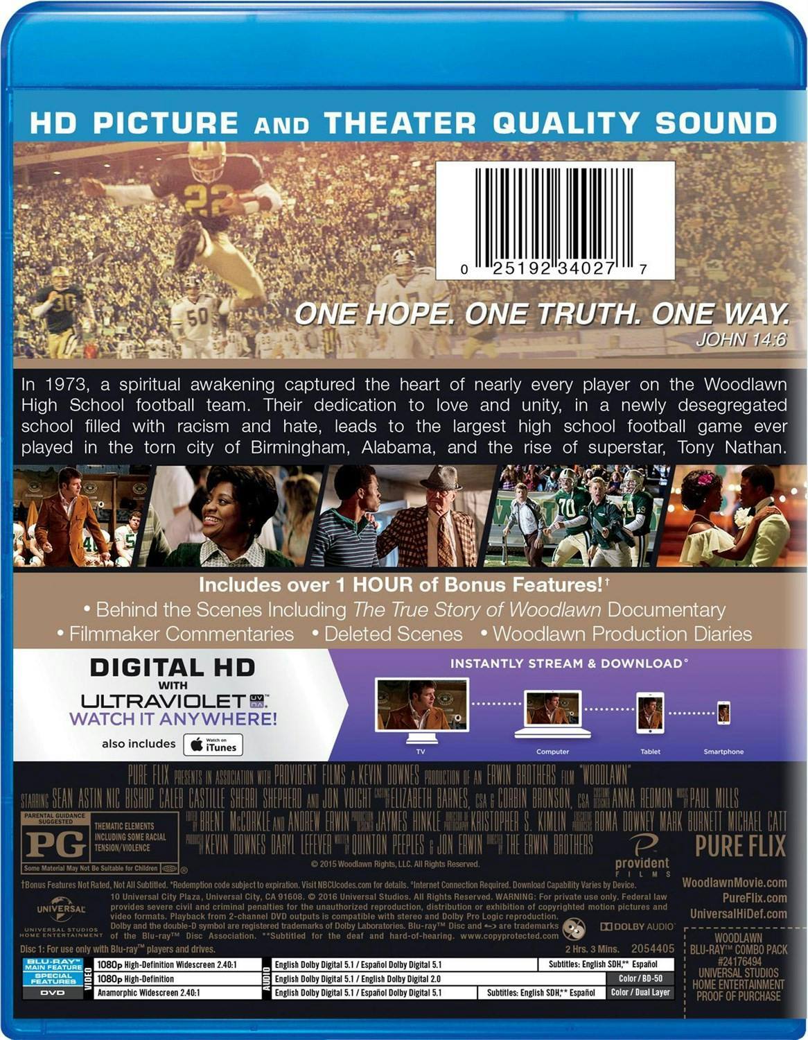Back. Woodlawn (Combo Pack) [Blu-ray].