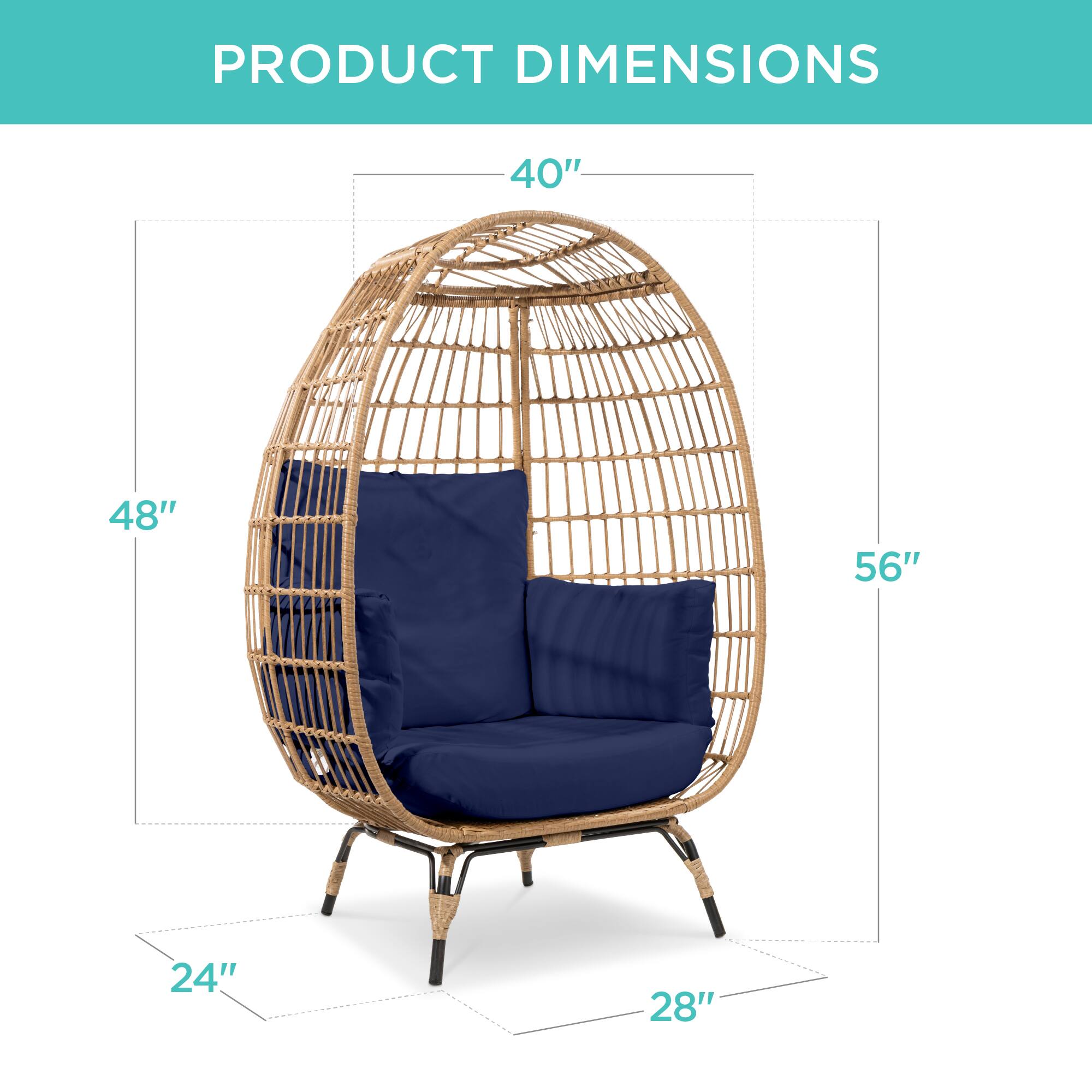 PRODUCT DIMENSIONS

40"  
48"  
56"  
24"  
28"