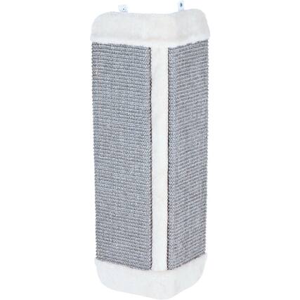Front. TRIXIE - Wall Mount Sisal Scratching Board for Corners, Vertical Cat Scratcher - Gray.