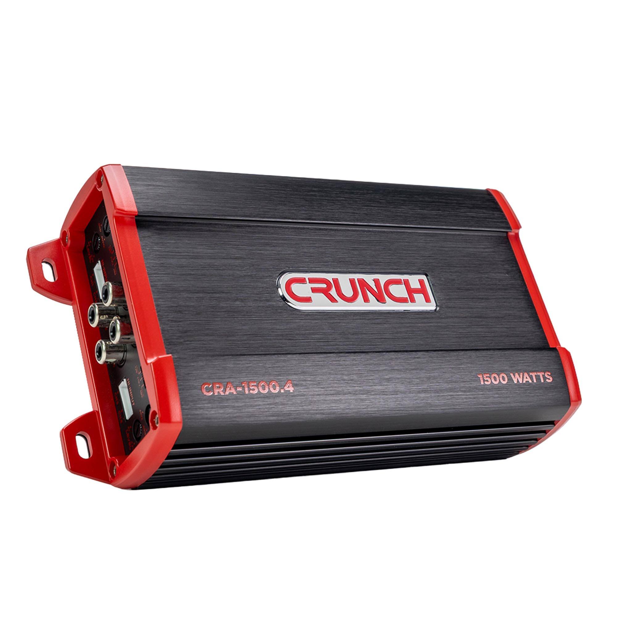Crunch - CRA-1500.4 CRA Series 1500 Watt Four Channel Amplifier 185x4 @ 4OHM, 375x4 @ 2OHM, 750x2 @ 4OHM Bridged - Black/Gray