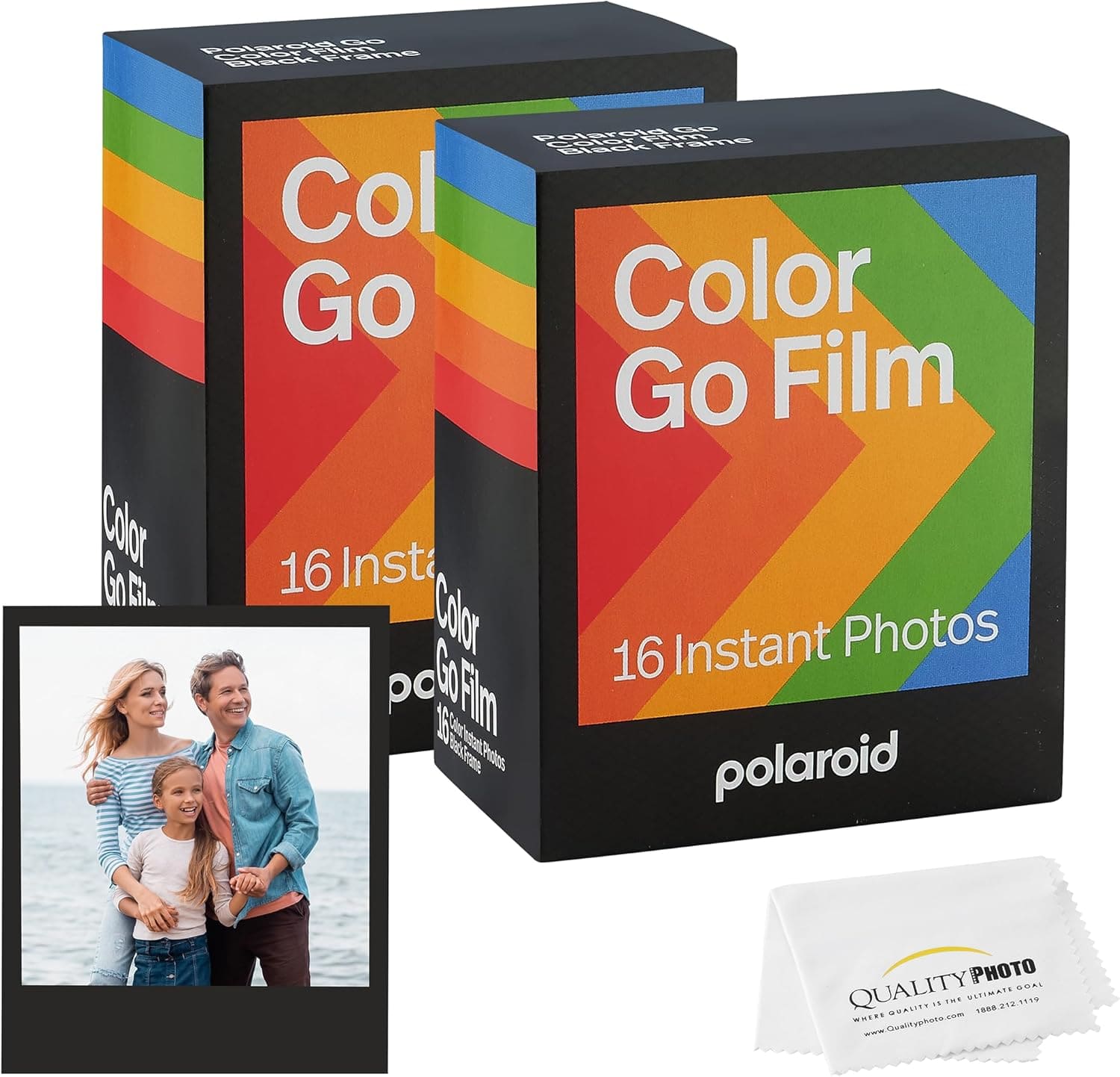 Go Color Film, Black Frame -32 Films + Quality Photo Microfiber Cloth (Compatible with Polaroid Go Cameras) price history on PriceWatchPro