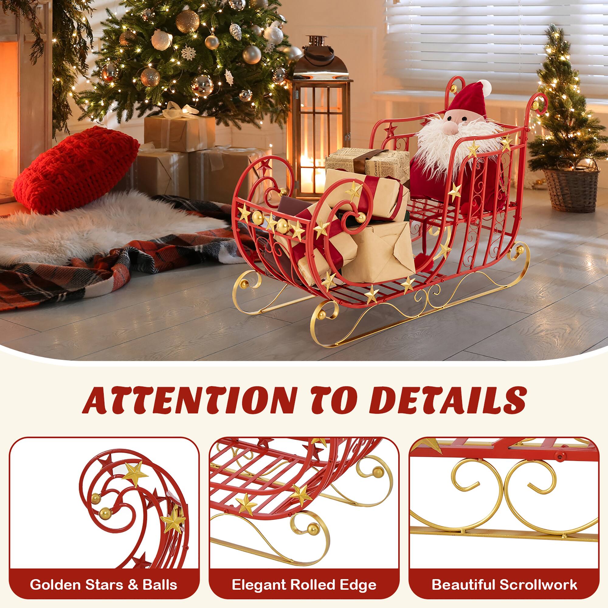 ATTENTION TO DETAILS

Golden Stars & Balls  
Elegant Rolled Edge  
Beautiful Scrollwork