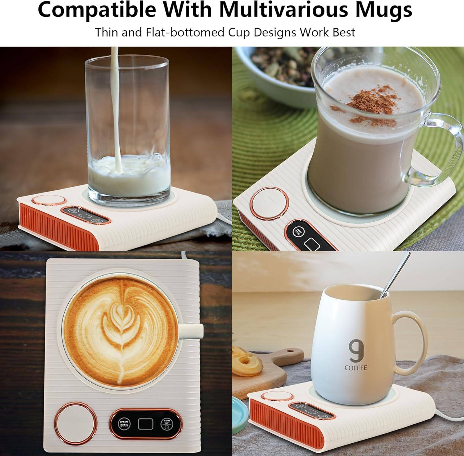 Compatible With Multivarious Mugs  
Thin and Flat-bottomed Cup Designs Work Best