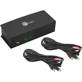 SIIG - 2x1 Dual View USB HDMI KVM Switch - 4K 30Hz - Black