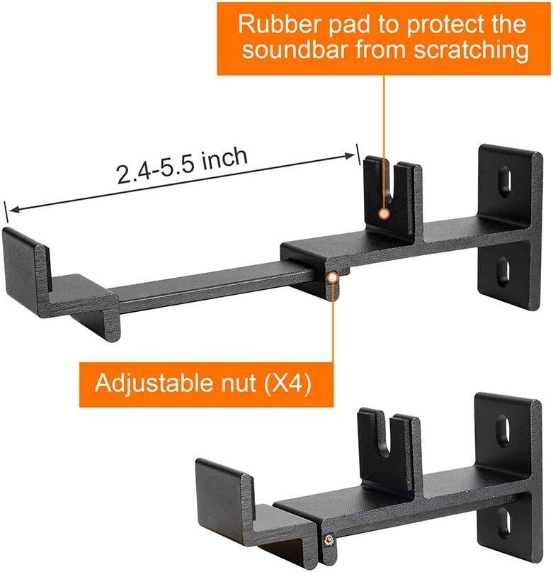 Rubber pad to protect the soundbar from scratching

2.4-5.5 inch

Adjustable nut (X4)