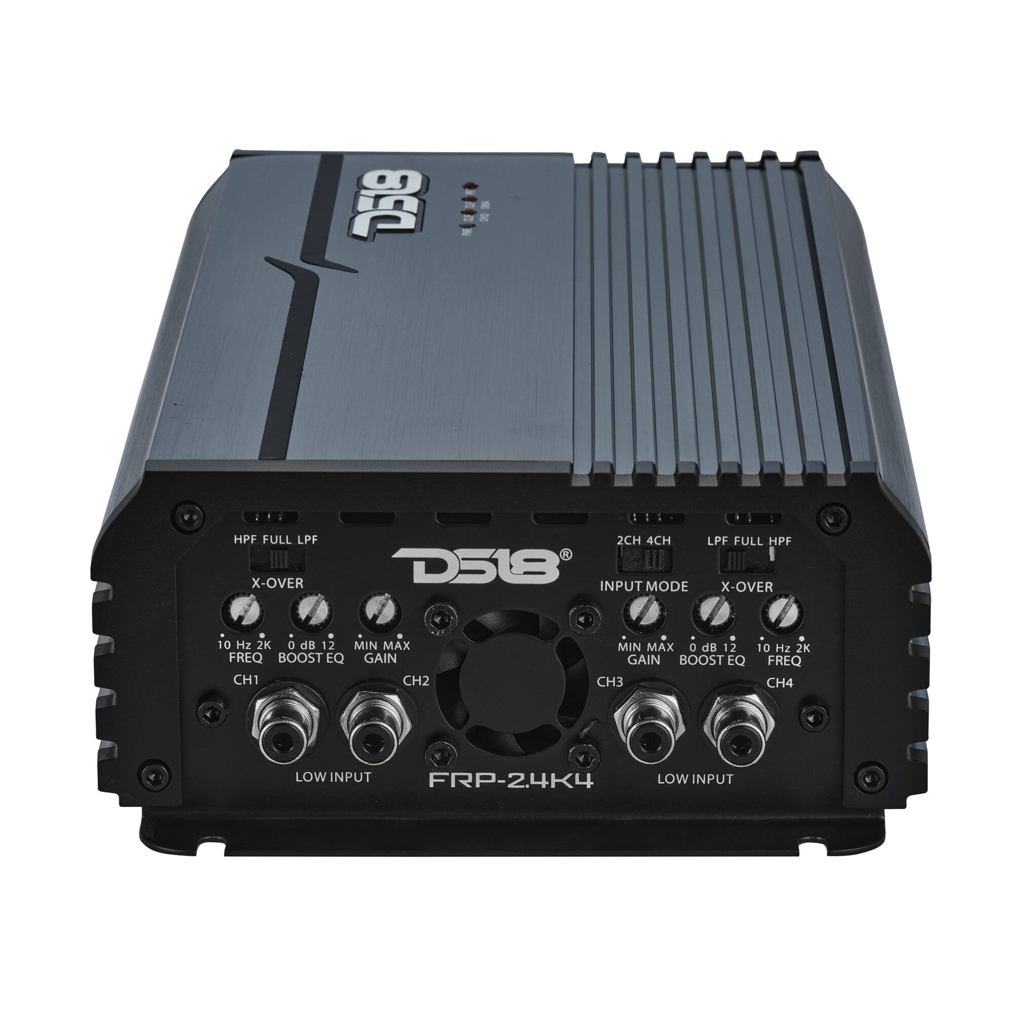 D518

HPF FULL LPF X-OVER  
2CH 4CH LPF FULL HPF D518 INPUT MODE X-OVER  
10 Hz 2K 0 dB 12 MIN MAX FREQ BOOST EQ GAIN CH1 CH2  
MIN MAX 0 dB 12 10 Hz 2K GAIN BOOST EQ FREQ CH3 CH4  
LOW INPUT FRP-2.4K4  
LOW INPUT