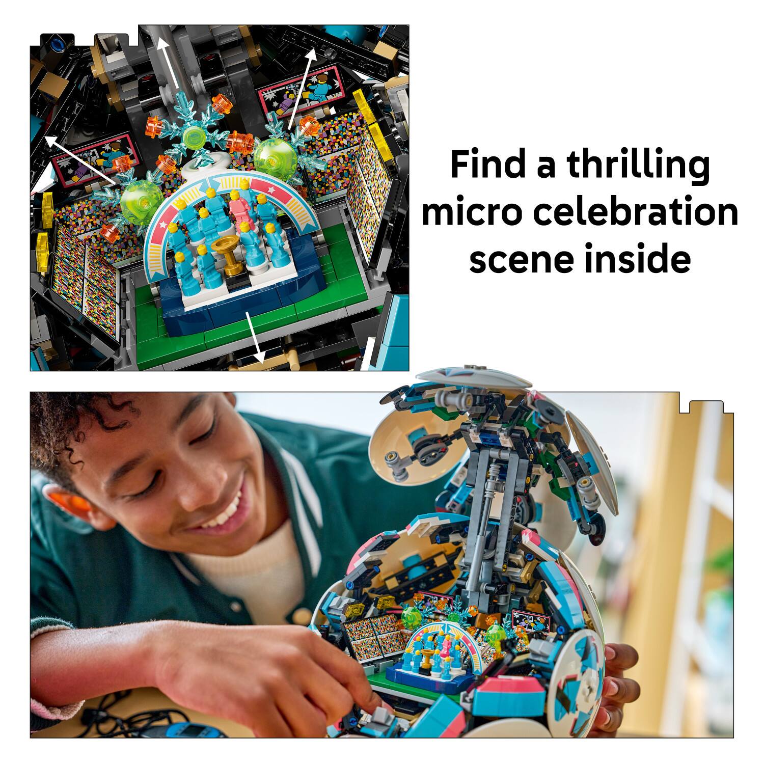 Find a thrilling micro celebration scene inside