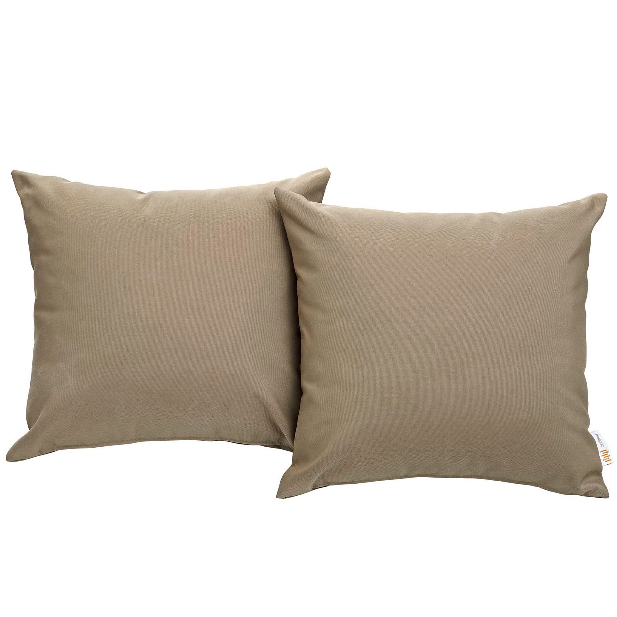 Convene 2 Piece Outdoor Patio Pillow Set by Modway - Mocha