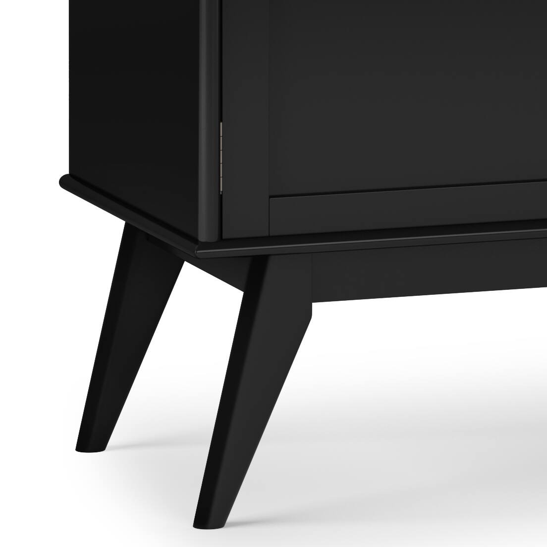 Alt View 7. Simpli Home - Draper SOLID HARDWOOD 60 inch Wide Mid Century Modern TV Media Stand in Black For TVs up to 65 inches - Black.