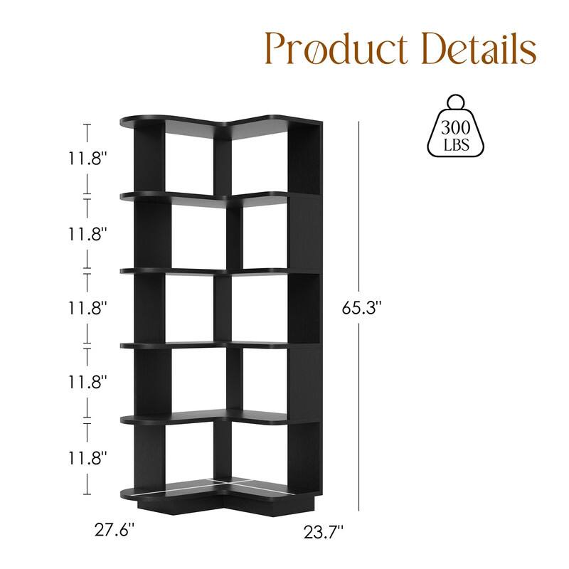 Product Details

- Height: 65.3"
- Width: 23.7"
- Depth: 27.6"
- Shelf Height: 11.8" (5 shelves)
- Weight Capacity: 300 LBS
