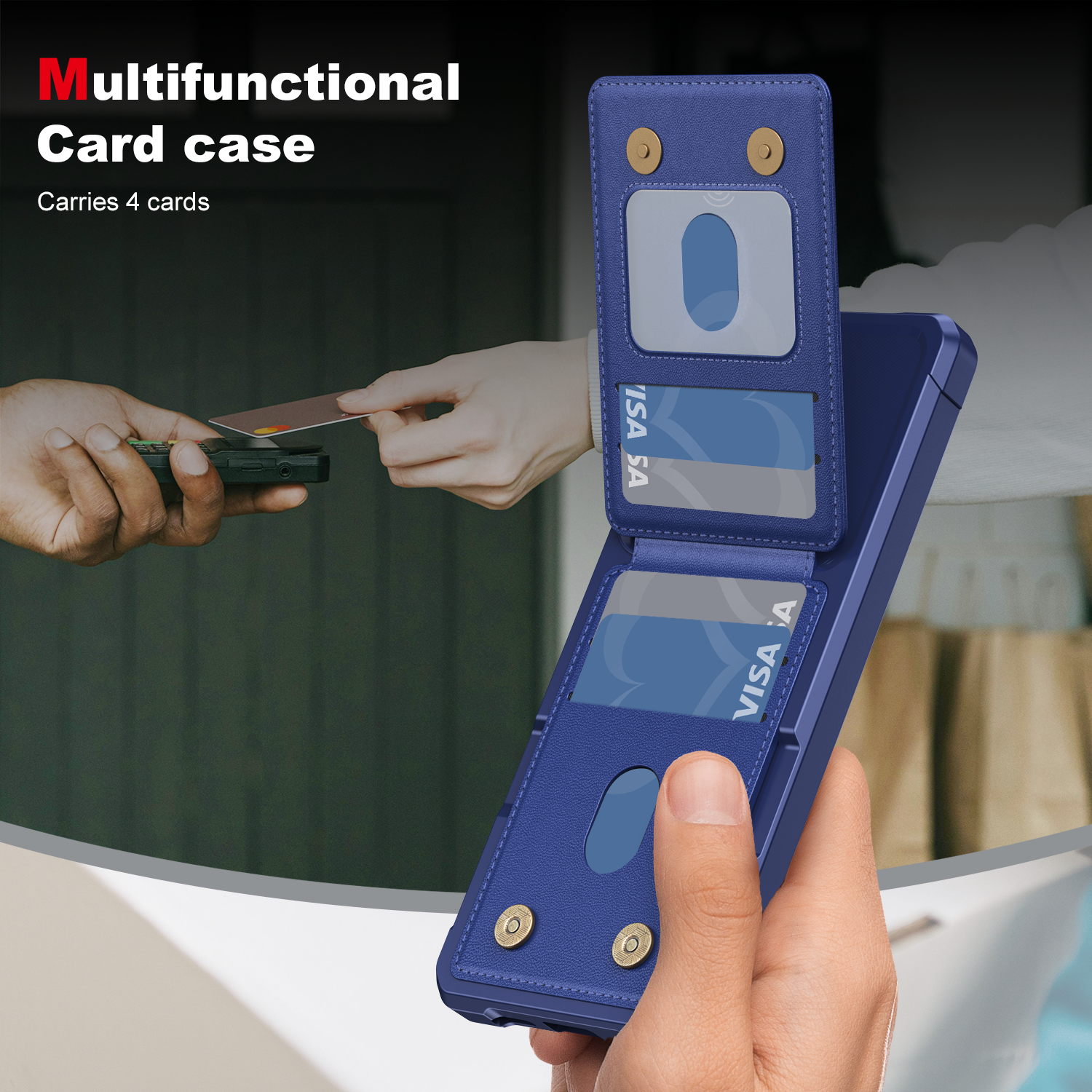 Multifunctional Card case  
Carries 4 cards