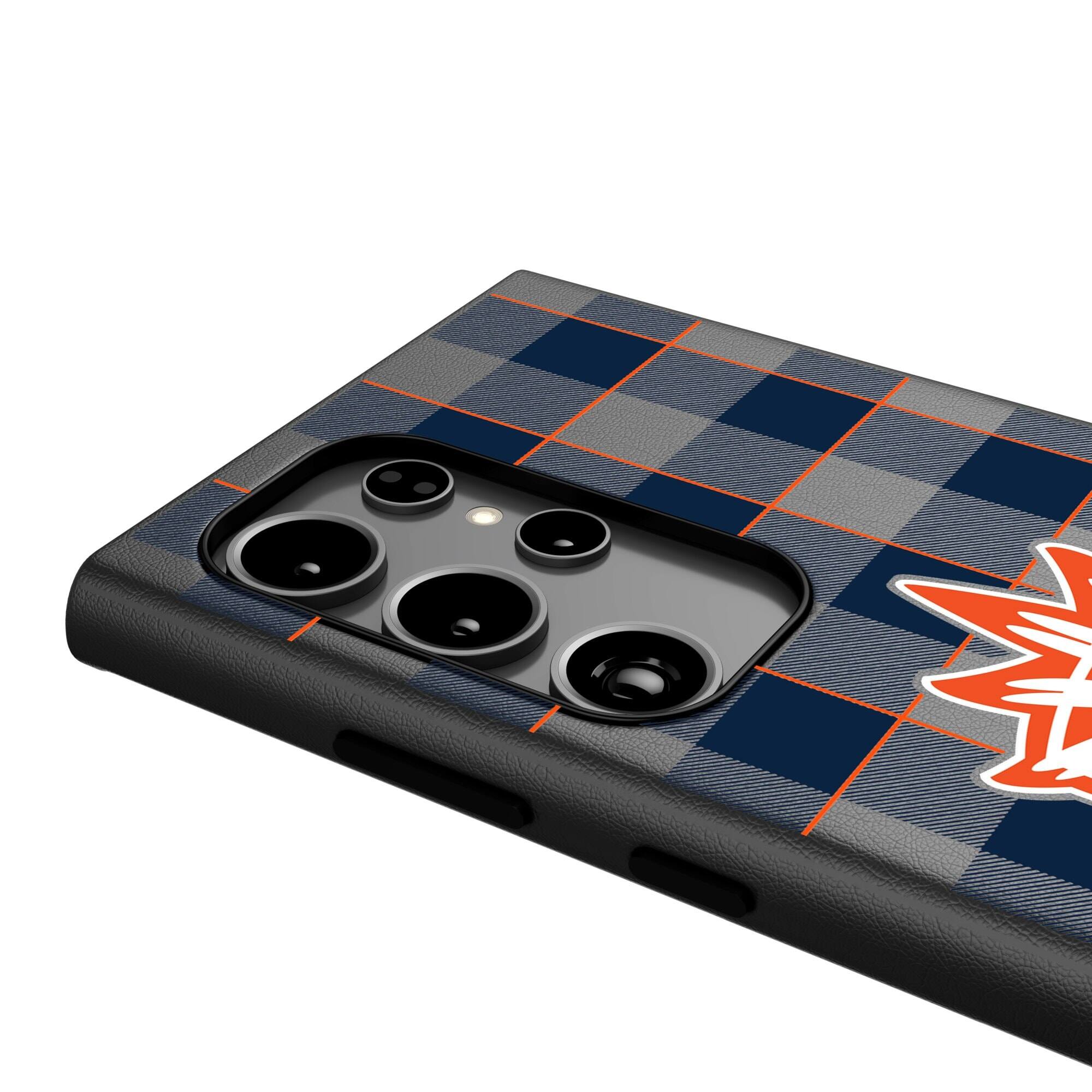 Alt View 3. Keyscaper - Connecticut Sun Plaid Galaxy Magnetic Bump Case - S25 - Black.