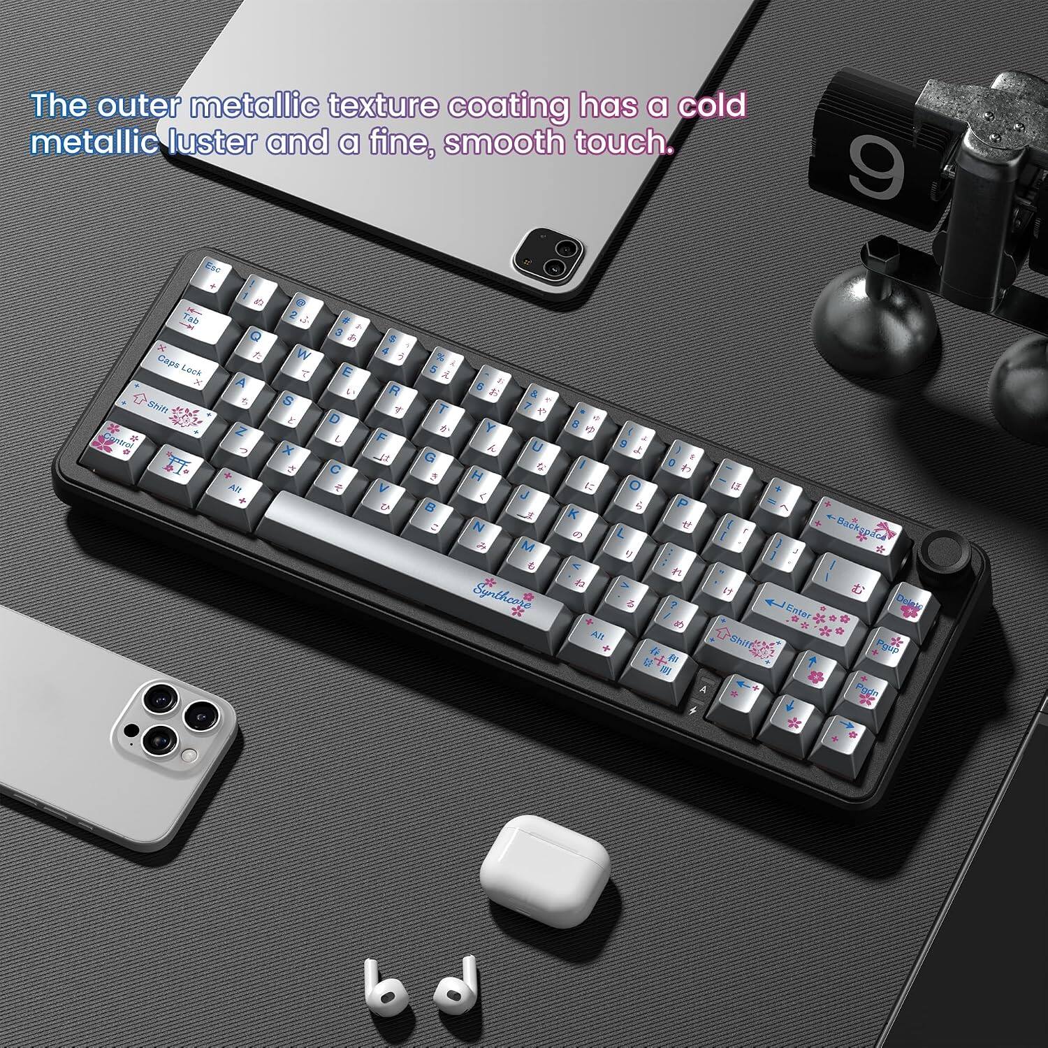 The outer metallic texture coating has a cold metallic luster and a fine, smooth touch.