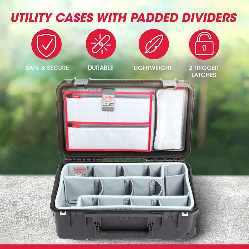 UTILITY CASES WITH PADDED DIVIDERS

SAFE & SECURE  
DURABLE  
LIGHTWEIGHT  
2 TRIGGER LATCHES