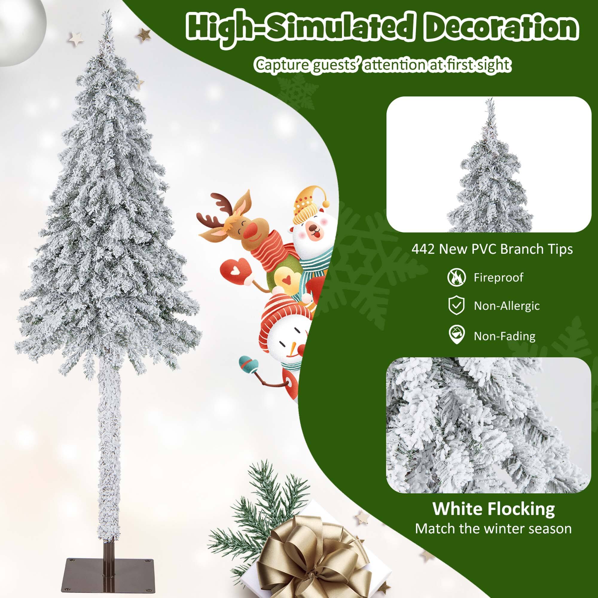 High-Simulated Decoration: Capture guests' attention at first sight. 442 New PVC Branch Tips. Fireproof. Non-Allergic. Non-Fading. White Flocking. Match the winter season.