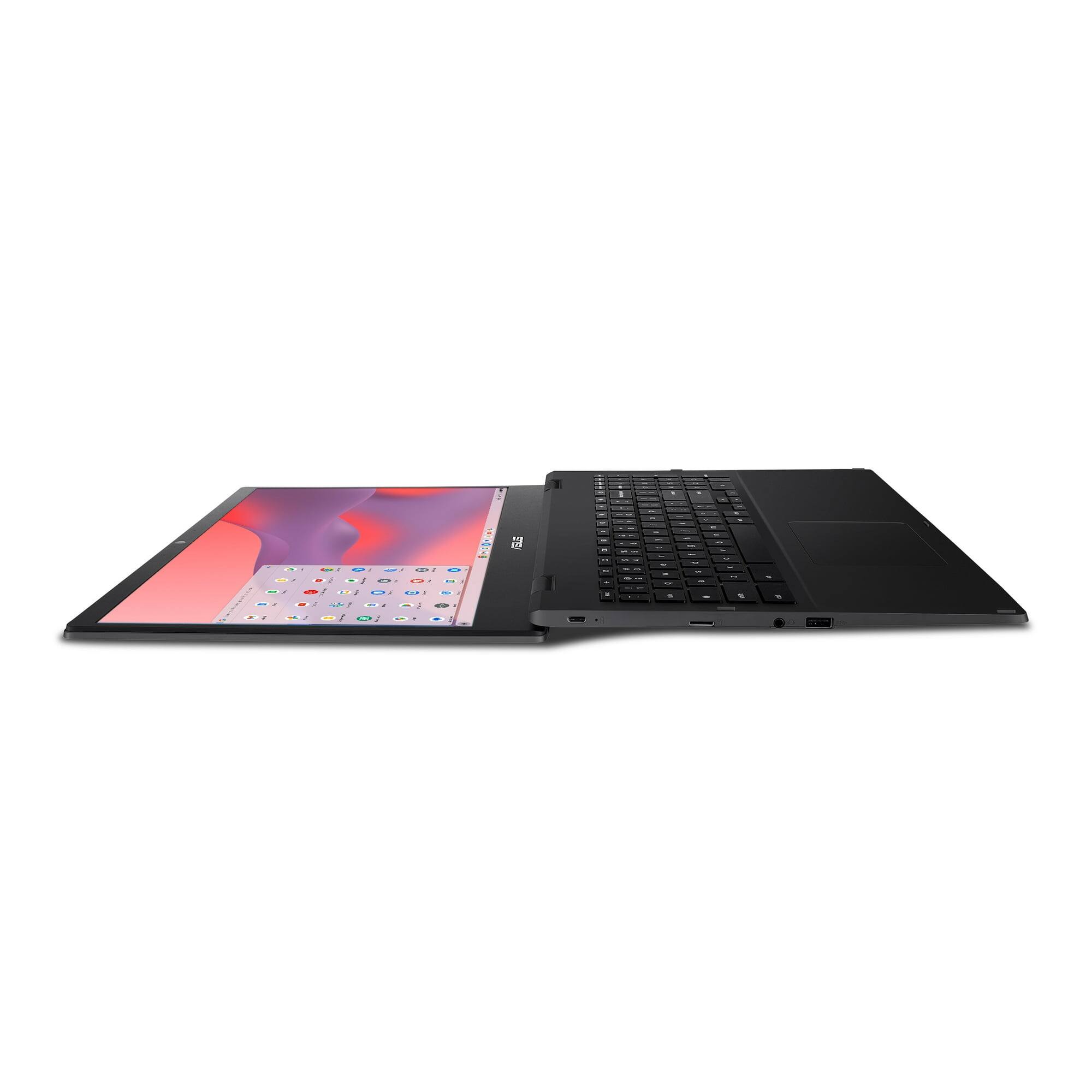 Left. ASUS - ASUS CX15, 15.6" FHD Chromebook N4500 8GB 64GB - CX1500CKA - Black.