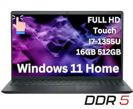 Dell - Upgraded - 15.6" 2K Touchscreen Laptop - Intel 13th Generation Core i7 1355U 2023 - 16GB Memory - 512 GB Storage-Windows 11 Home - Black