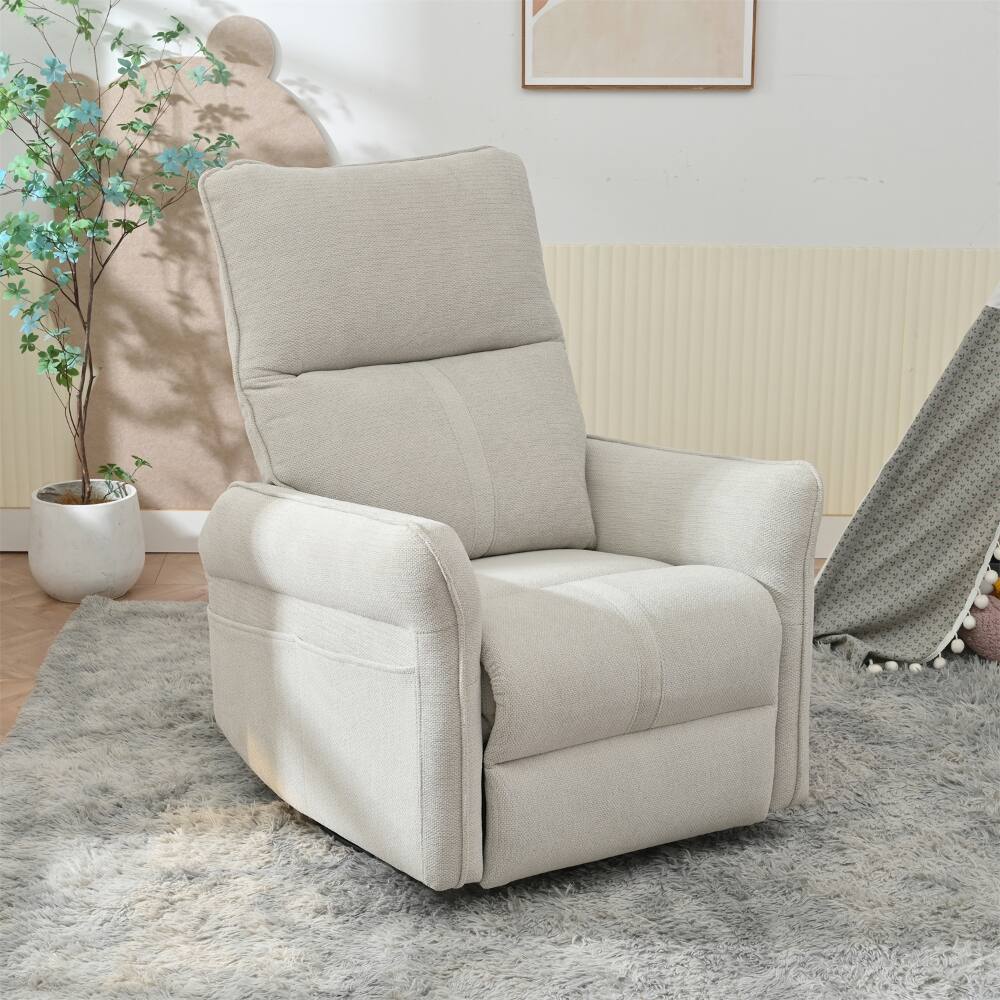 Alt View 10. Loheer - Loheer Swivel Rocker Recliner Nursery Rocking Chair Glider Chair Gray Fabric Home Theater Seating - Gray.